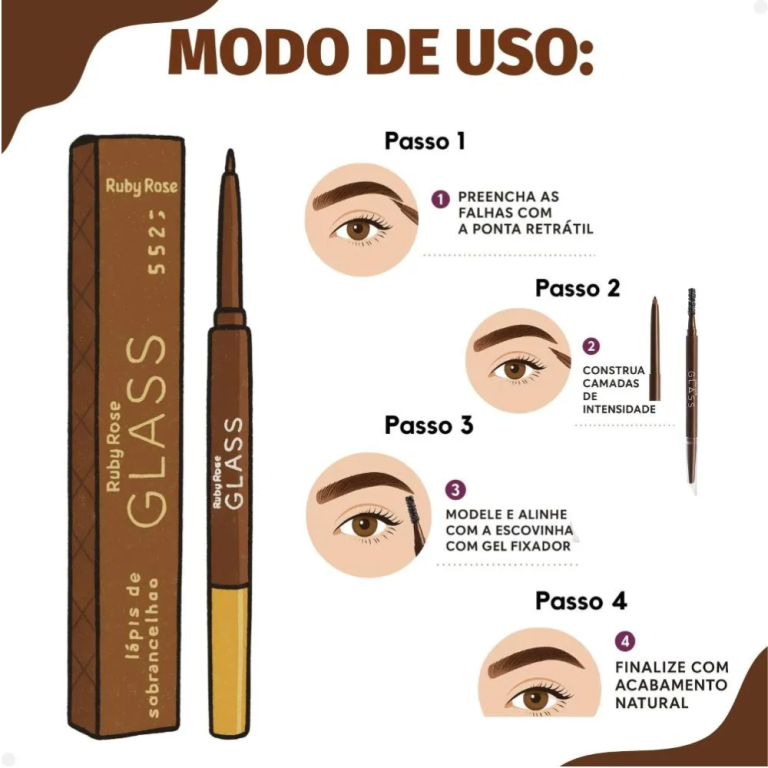 LÁPIS DE SOBRANCELHA DUO 02 MÉDIO GLASS RUBY ROSE 0,1G