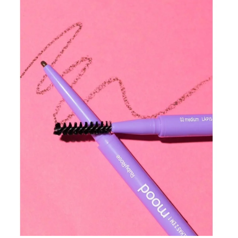 LÁPIS DE SOBRANCELHA 2 EM 1 02 MEDIUM MOOD RUBY ROSE