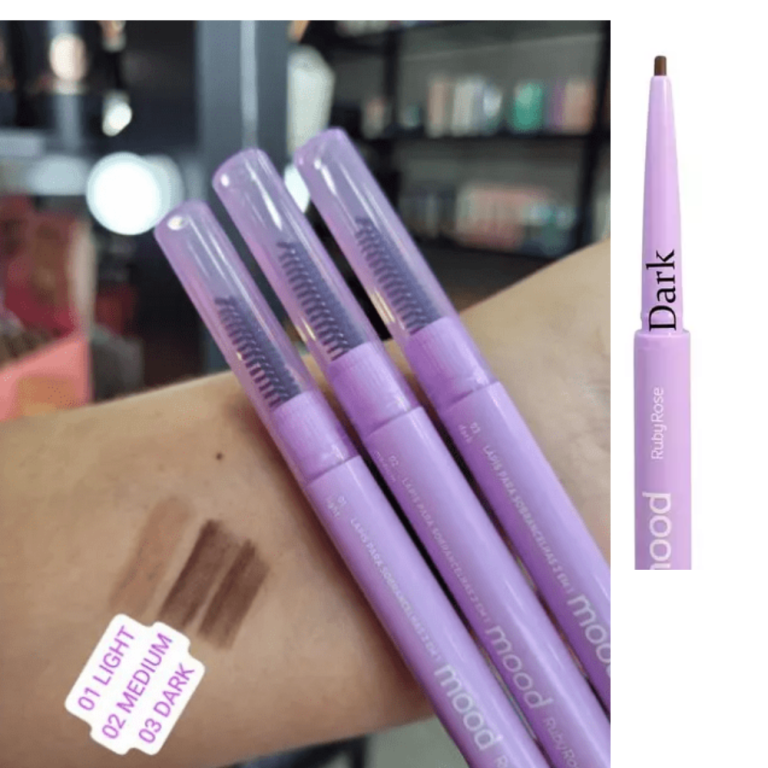 LÁPIS DE SOBRANCELHA 2 EM 1 03 DARK MOOD RUBY ROSE