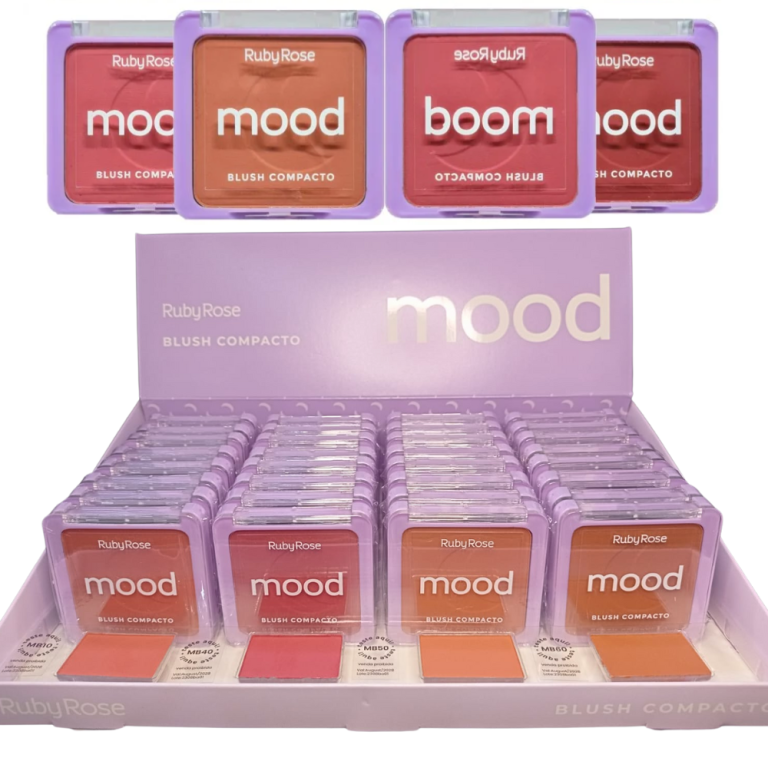 BLUSH COMPACTO MOOD RUBY ROSE 8,8G BOX COM 36UN