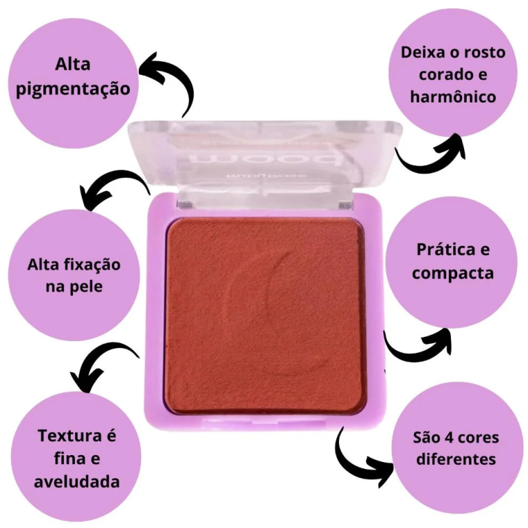 BLUSH COMPACTO MOOD RUBY ROSE 8,8G BOX COM 36UN