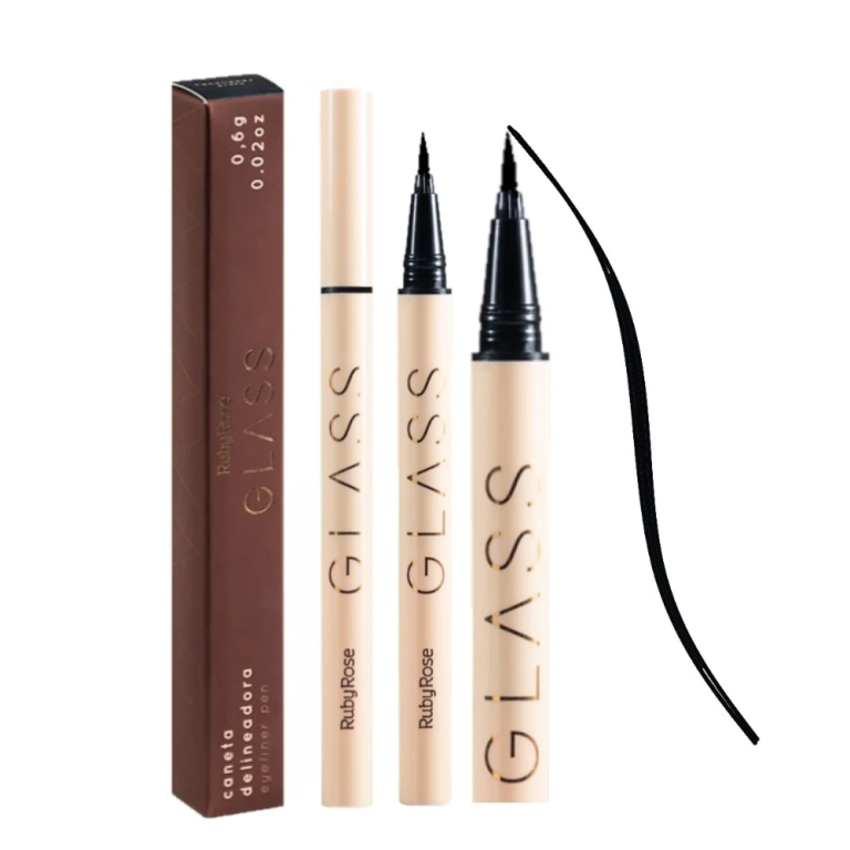 CANETA DELINEADORA PRETA GLASS RUBY ROSE 0,6G