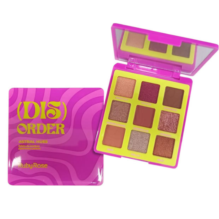 PALETA DE SOMBRA DIS ORDER 9 CORES RUBY ROSE BOX COM 12UN