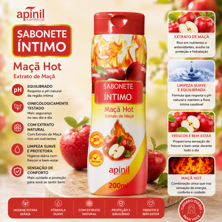 SABONETE ÍNTIMO MAÇÃ HOT APINIL 200 ML