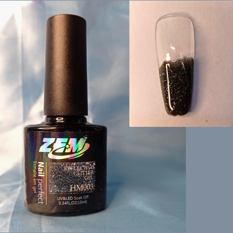 ESMALTE EM GEL REFLETIVO GLITTER ZEM 10 ML