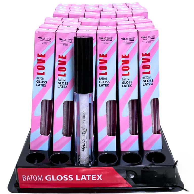 LIP GLOSS LÁTEX INCOLOR COM BRILHO 19 MAX LOVE BOX COM 48 UN