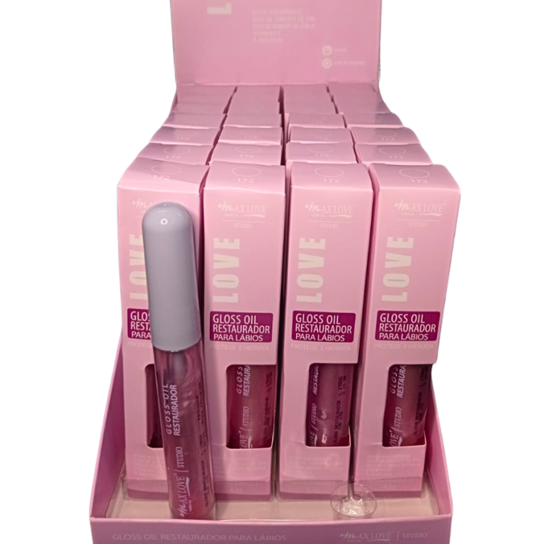 LIP GLOSS OIL RESTAURADOR MAX LOVE COR 172 BOX COM 28 UN