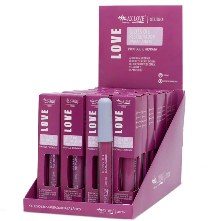 LIP GLOSS OIL RESTAURADOR MAX LOVE COR 173 BOX COM 28 UN
