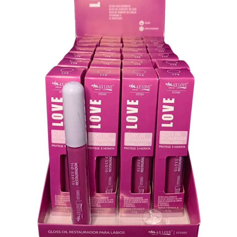 LIP GLOSS OIL RESTAURADOR MAX LOVE COR 173 BOX COM 28 UN