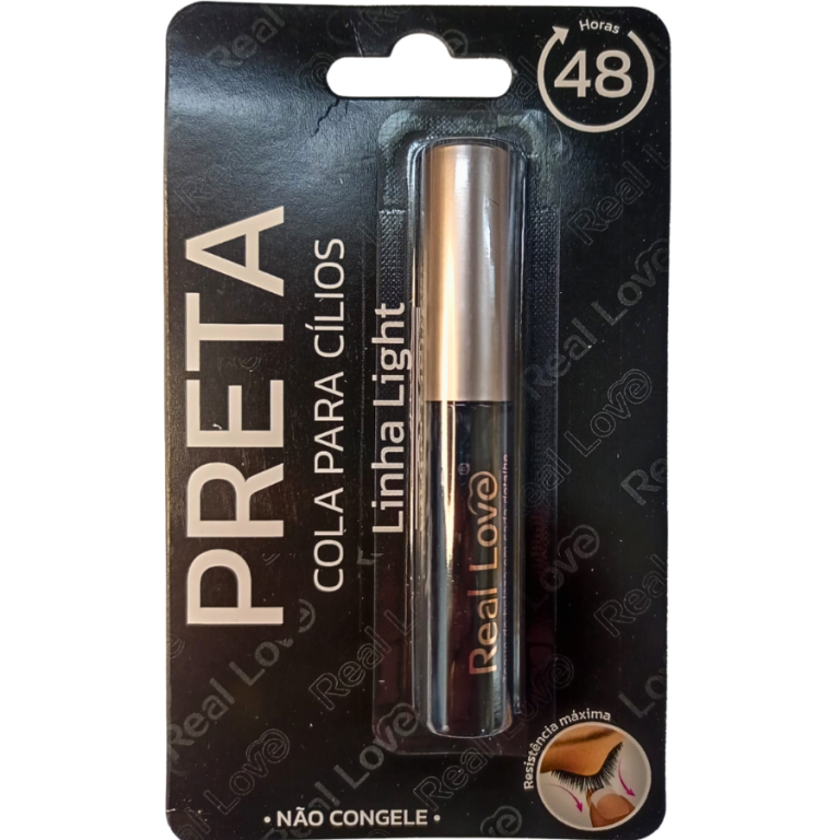 COLA DE CÍLIOS POSTIÇOS PRETA 7ML REAL LOVE