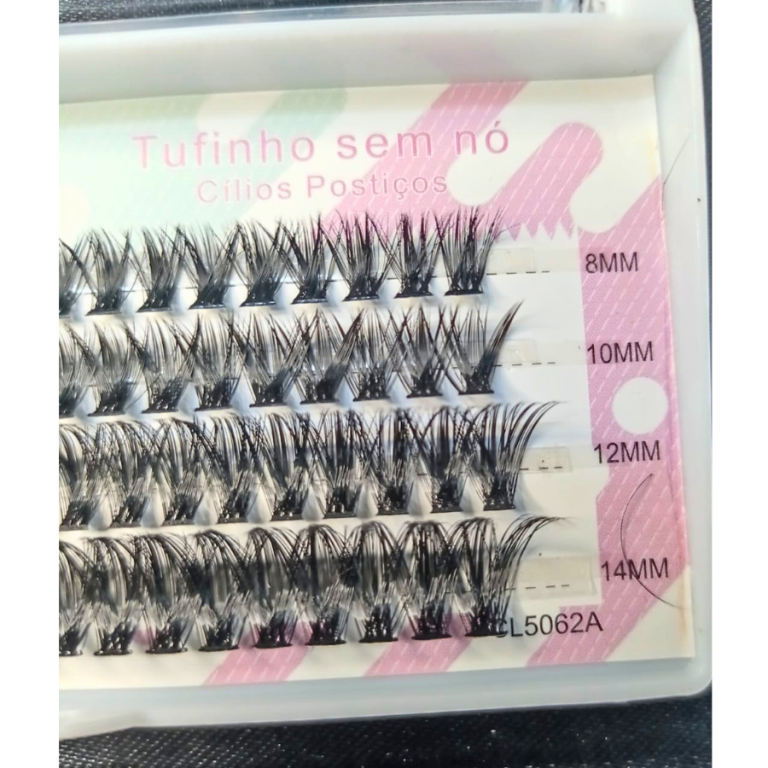 CARTELA DE CÍLIOS TUFINHOS SEM NÓ 50P MIX 8-14 0.07D REAL LOVE