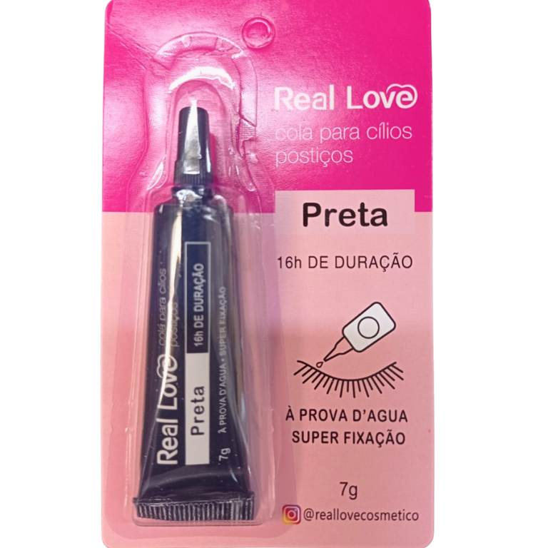 COLA DE CÍLIOS POSTIÇOS PRETA 7G REAL LOVE