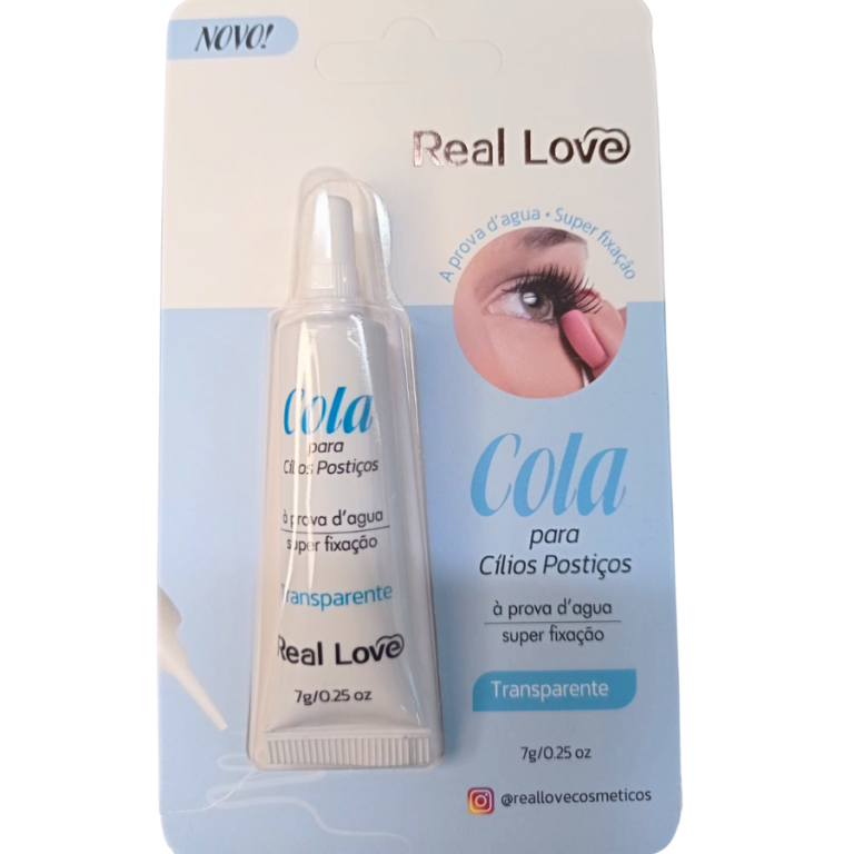 COLA DE CÍLIOS POSTIÇOS TRANSPARENTE 7G REAL LOVE
