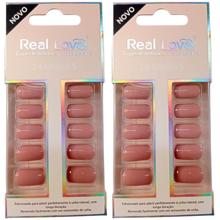 UNHA POSTIÇA QUADRADA S268 REAL LOVE COM 24 UN