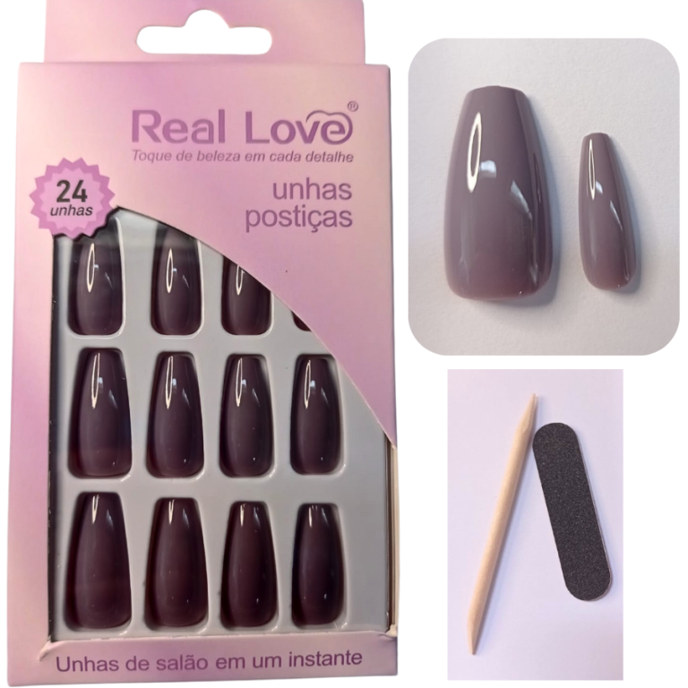 CARTELA DE UNHA POSTIÇA BAILARINA +PALITO E LIXA E1256 COM 24 UN
