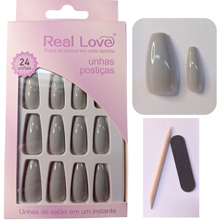 CARTELA DE UNHA POSTIÇA BAILARINA+PALITO E LIXA  E190 COM 24 UN