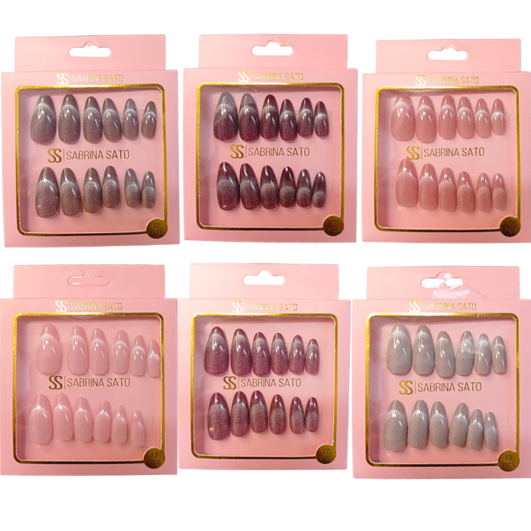 UNHA POSTIÇA AUTOCOLANTE AMENDOADA SABRINA SATO COM 12 UN