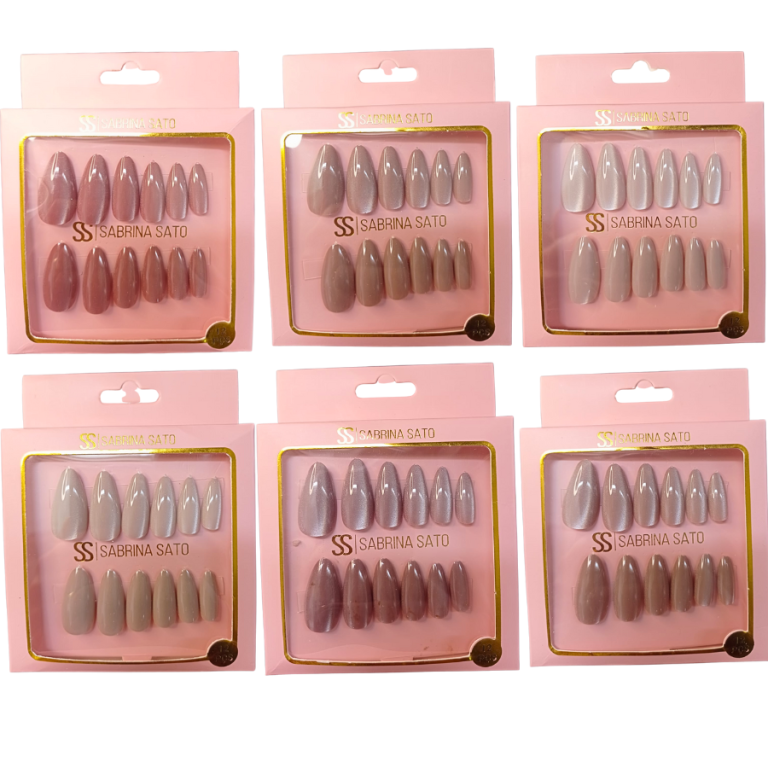 UNHA POSTIÇA AUTOCOLANTE AMENDOADA SABRINA SATO COM 12 UN