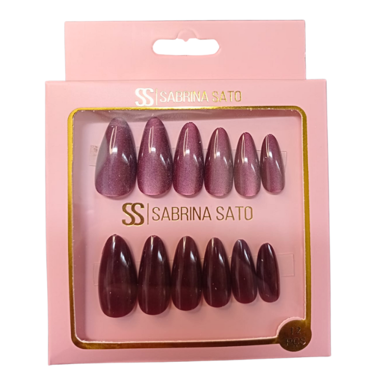 UNHA POSTIÇA AUTOCOLANTE AMENDOADA SABRINA SATO COM 12 UN