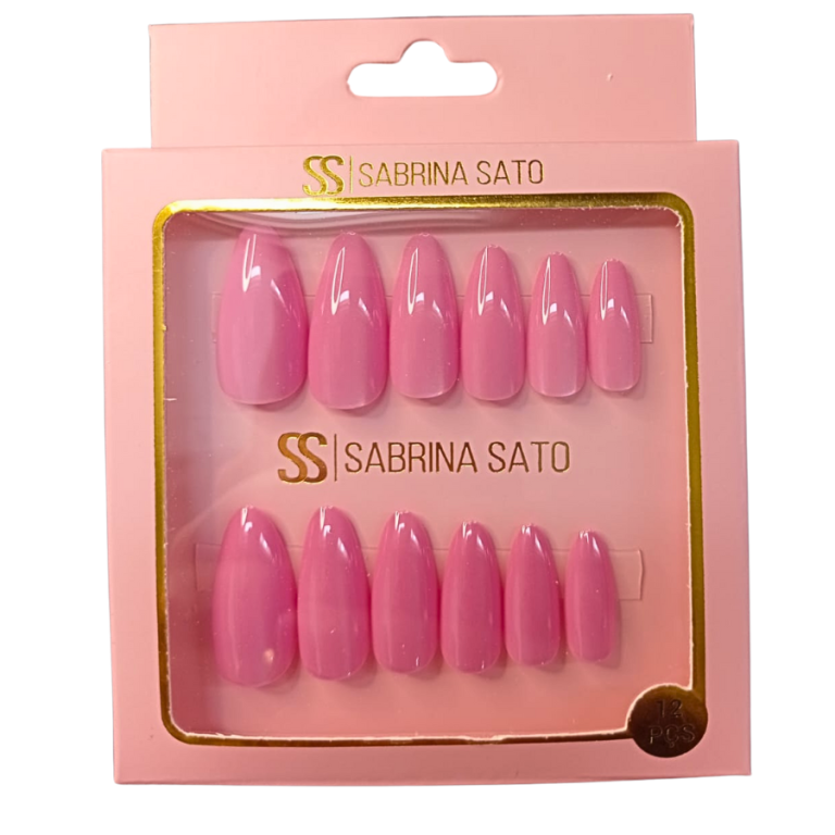 UNHA POSTIÇA AUTOCOLANTE AMENDOADA SABRINA SATO COM 12 UN