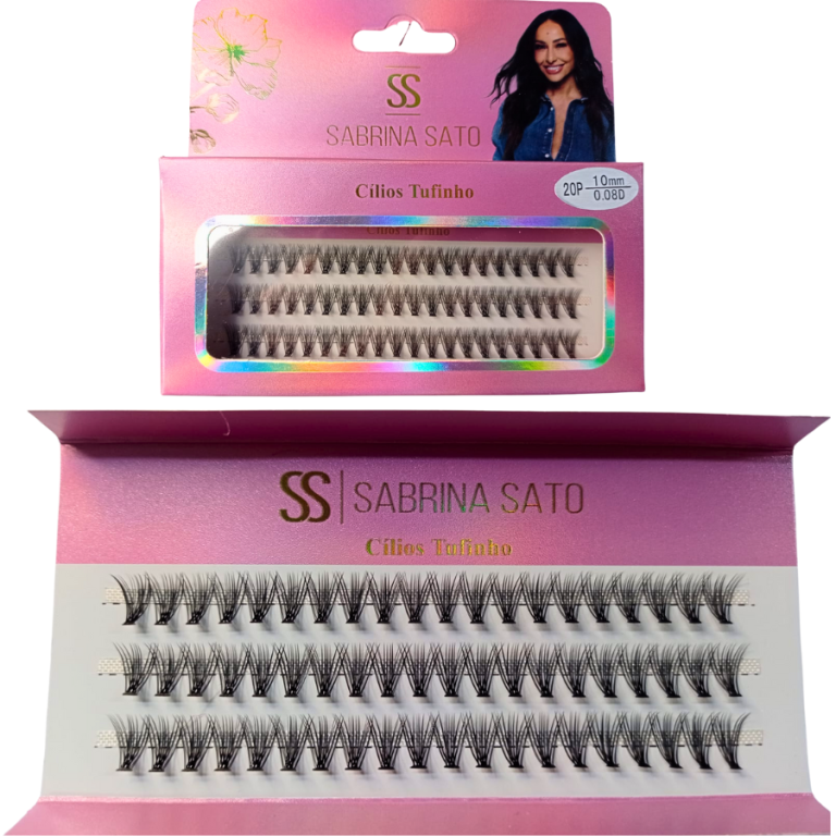 CARTELA DE CÍLIOS TUFINHO 20 P 10 MM 0.08D SABRINA SATO