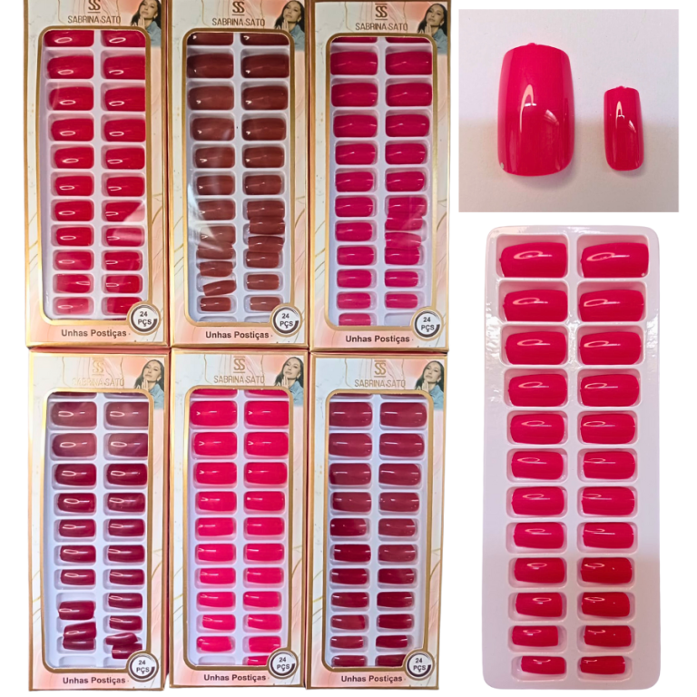 UNHA POSTIÇA QUADRADA SABRINA SATO COM 24 UN