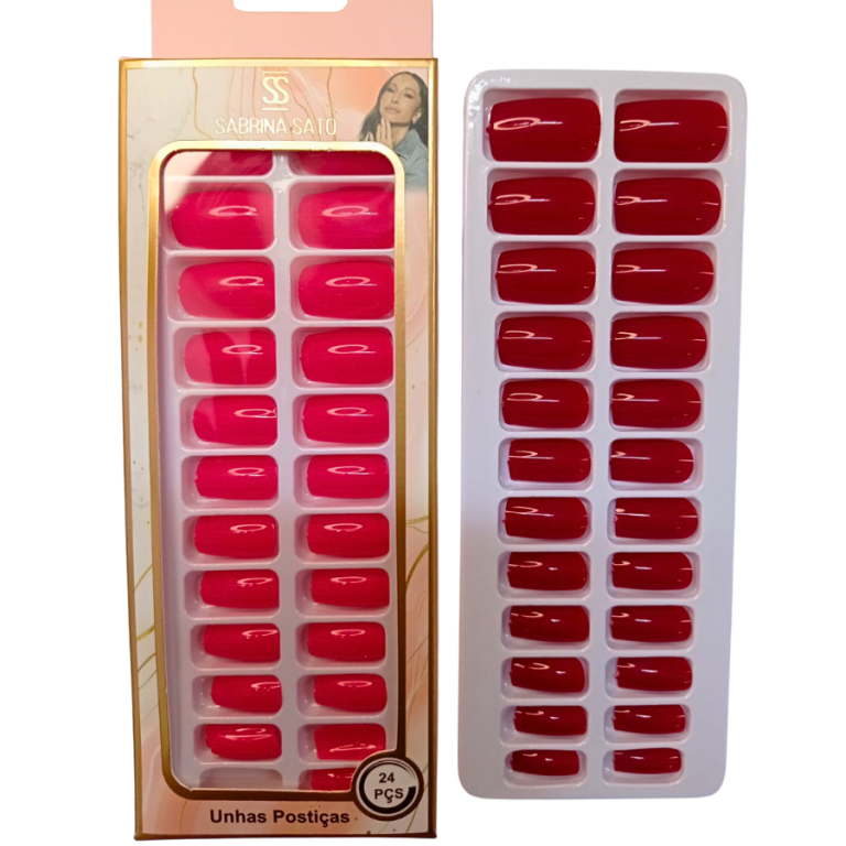 UNHA POSTIÇA QUADRADA SABRINA SATO COM 24 UN