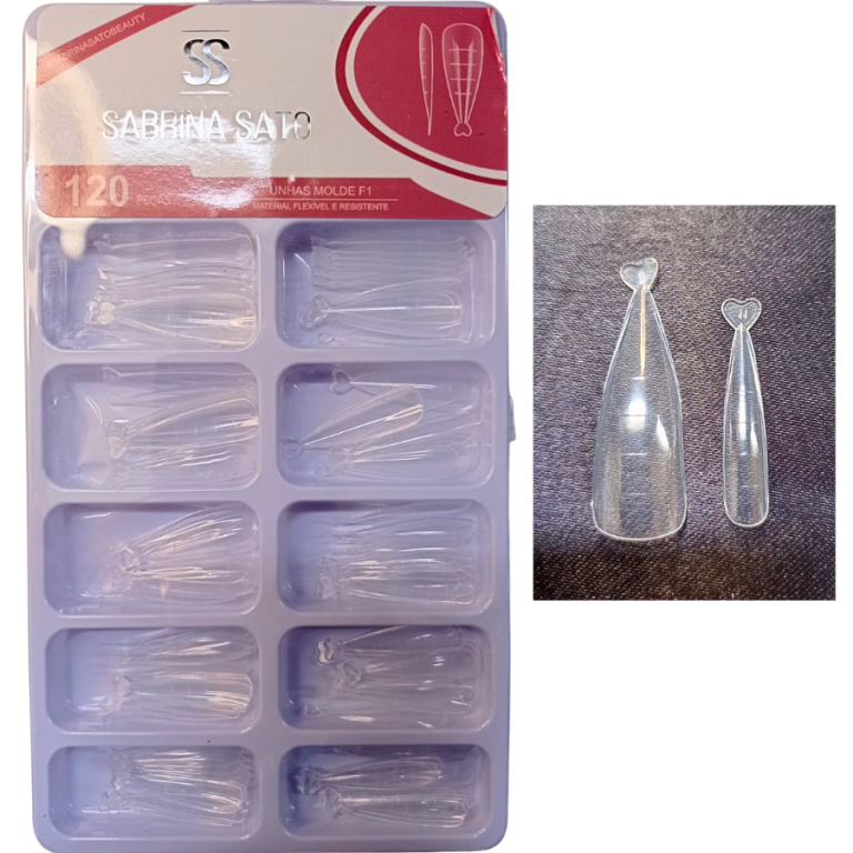 CARTELA MOLDE F1 ESTILETO FLEXÍVEL SABRINA SATO COM 120 UN