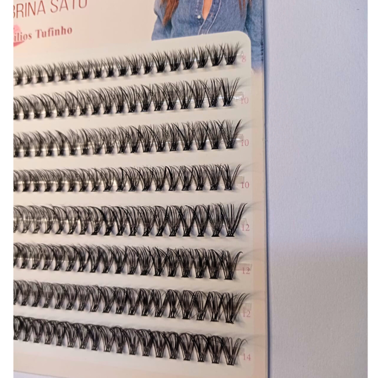 CARTELA DE CÍLIOS TUFINHOS 30P MIX 8M AO 14M COM 160 TUFOS SABRINA SATO