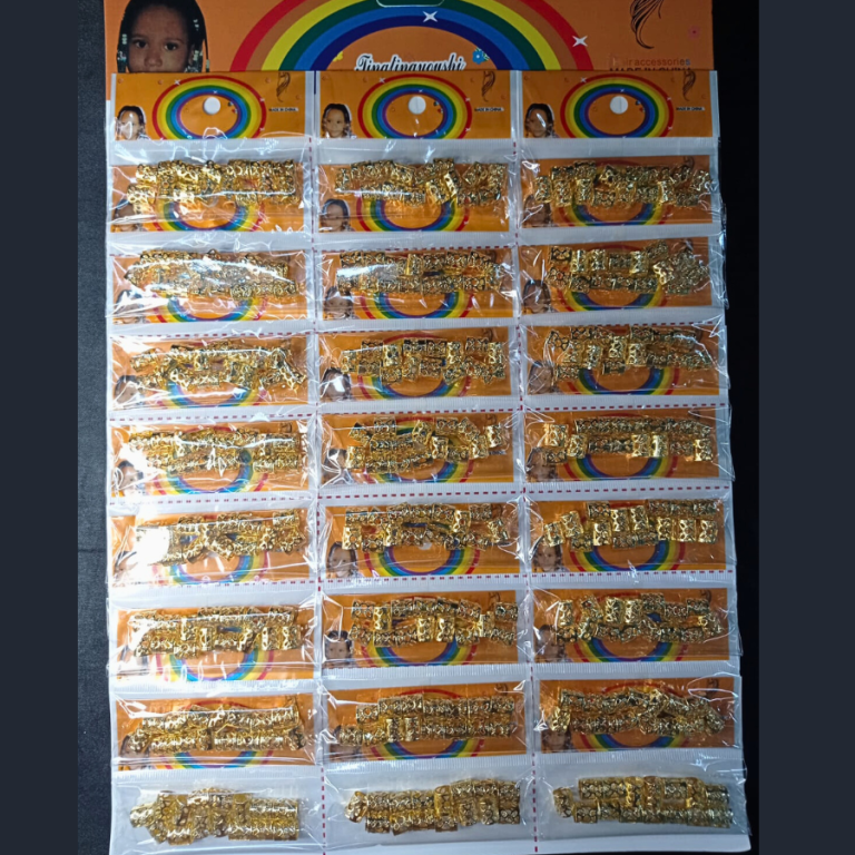 CARTELA ANÉIS DOURADOS PARA TRANÇA COM 24 KITS COM 15UN