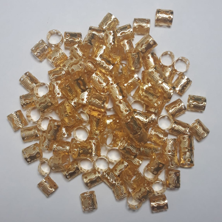 CARTELA ANÉIS DOURADOS PARA TRANÇA COM 24 KITS COM 15UN