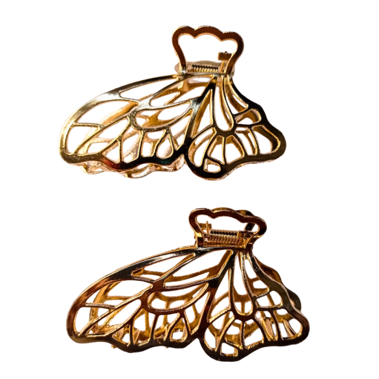 PIRANHA DE METAL BORBOLETA DOURADA 8CM