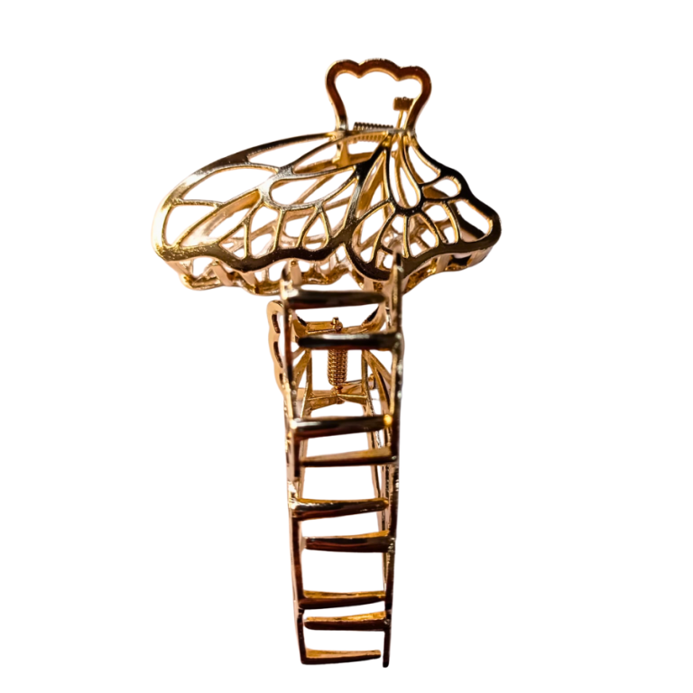 PIRANHA DE METAL BORBOLETA DOURADA 8CM