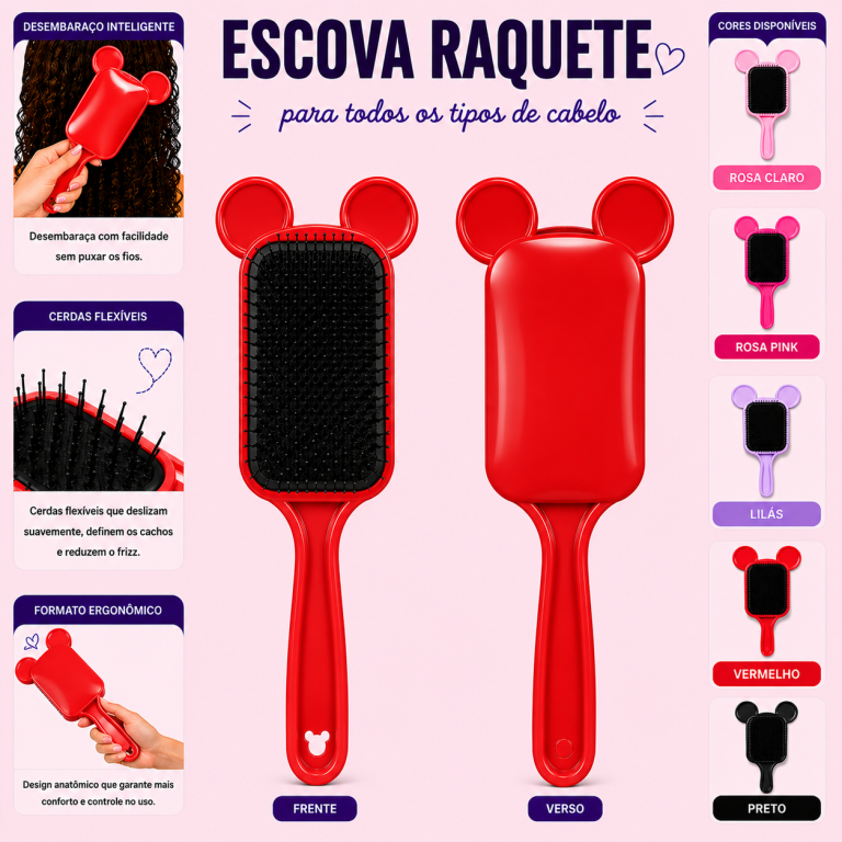 ESCOVA RAQUETE ORELHINHA