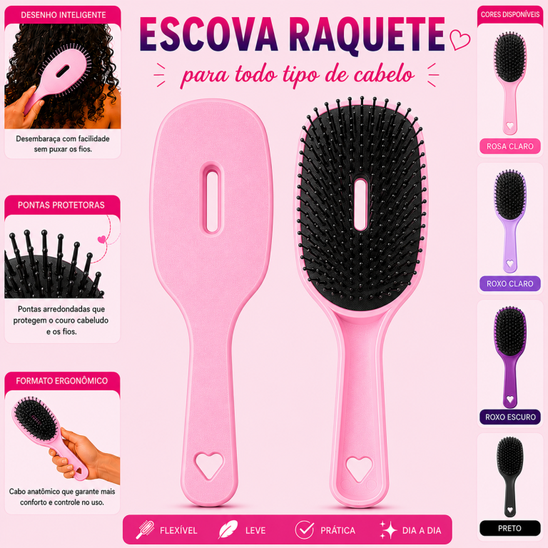 ESCOVA RAQUETE DESEMBARAÇADOR