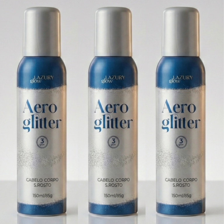 SPRAY AERO GLITTER PRATA LAZURY GLOW 150 ML
