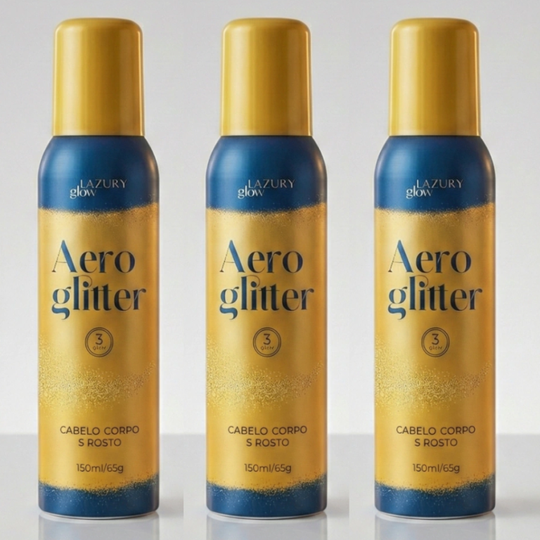 SPRAY AERO GLITTER DOURADO LAZURY GLOW 150 ML