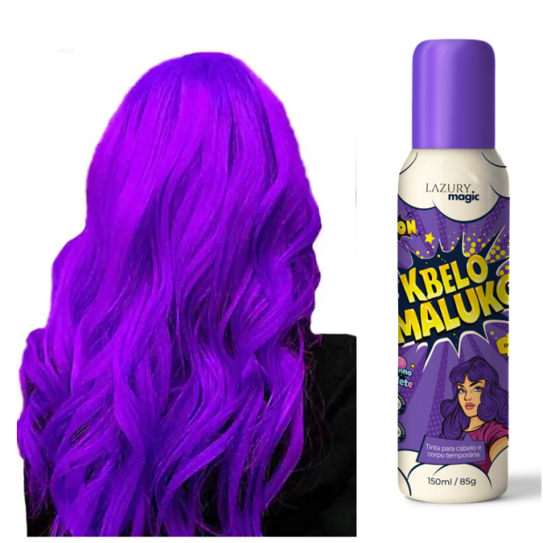 TINTA SPRAY TEMPORÁRIA KBELO MALUKO ROXO LAZURY MAGIC 150 ML