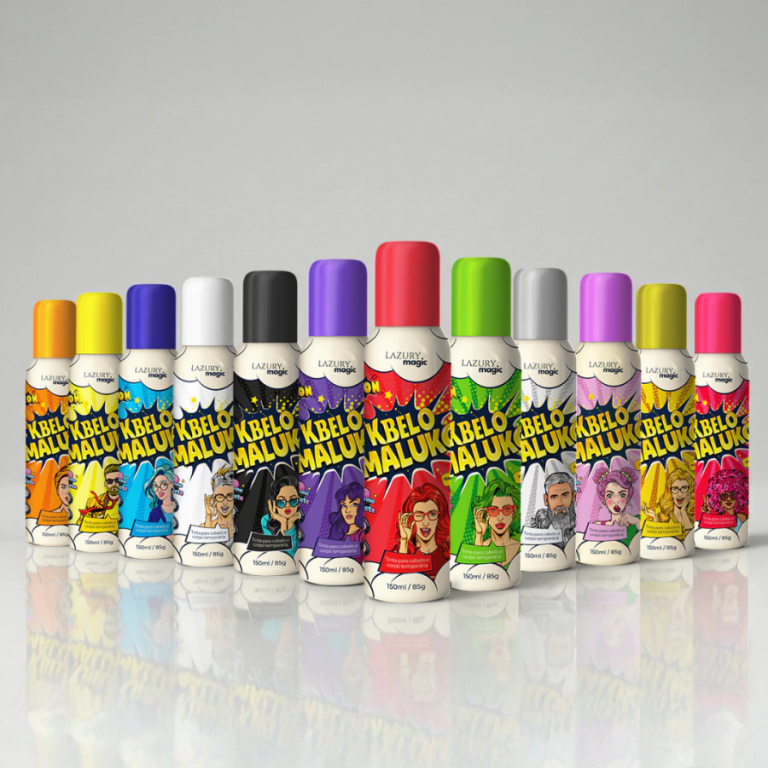 TINTA SPRAY TEMPORÁRIA KBELO MALUKO PRATA LAZURY MAGIC 150 ML