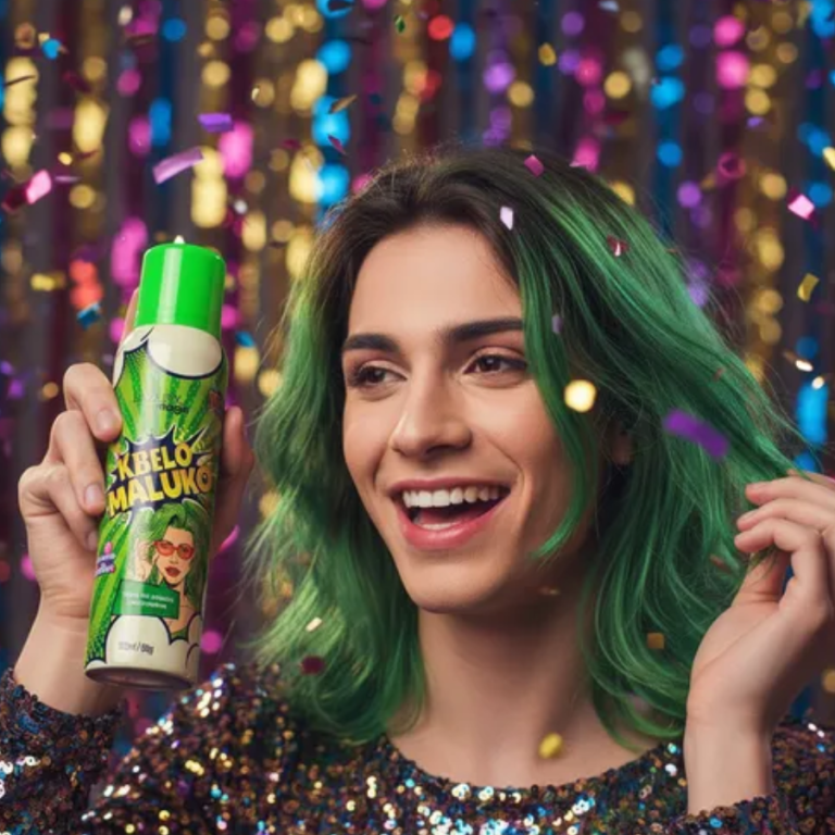 TINTA SPRAY TEMPORÁRIA KBELO MALUKO VERDE NEON LAZURY MAGIC 150 ML