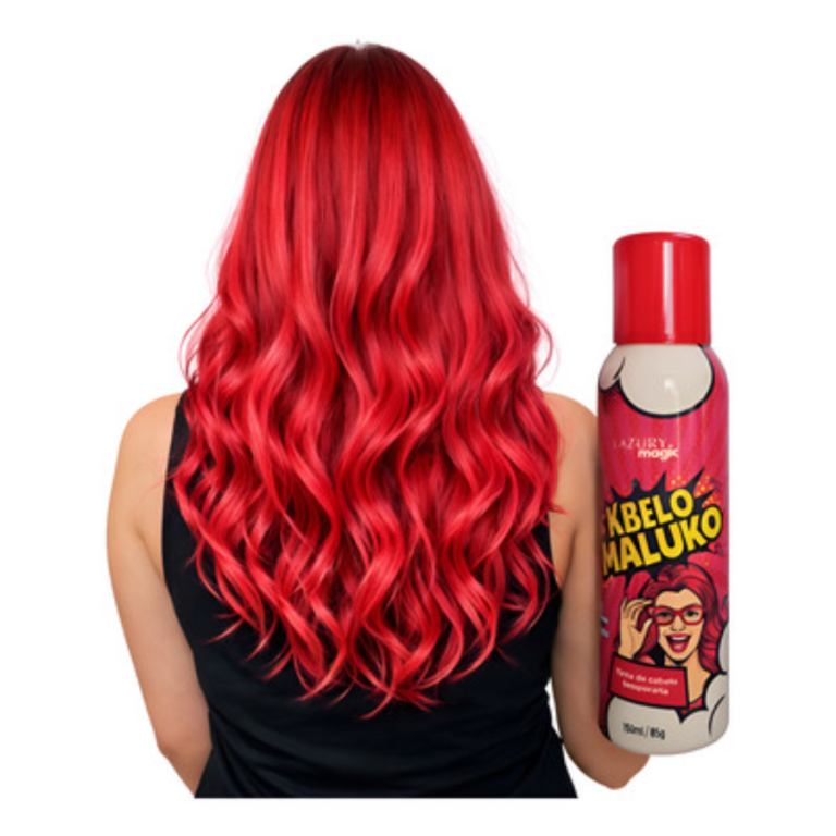 TINTA SPRAY TEMPORÁRIA KBELO MALUKO VERMELHO LAZURY MAGIC 150 ML