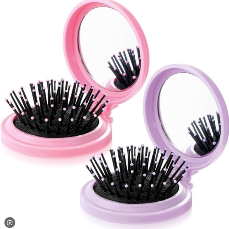 ESPELHO DE BOLSA COM MINI ESCOVA DE CABELO