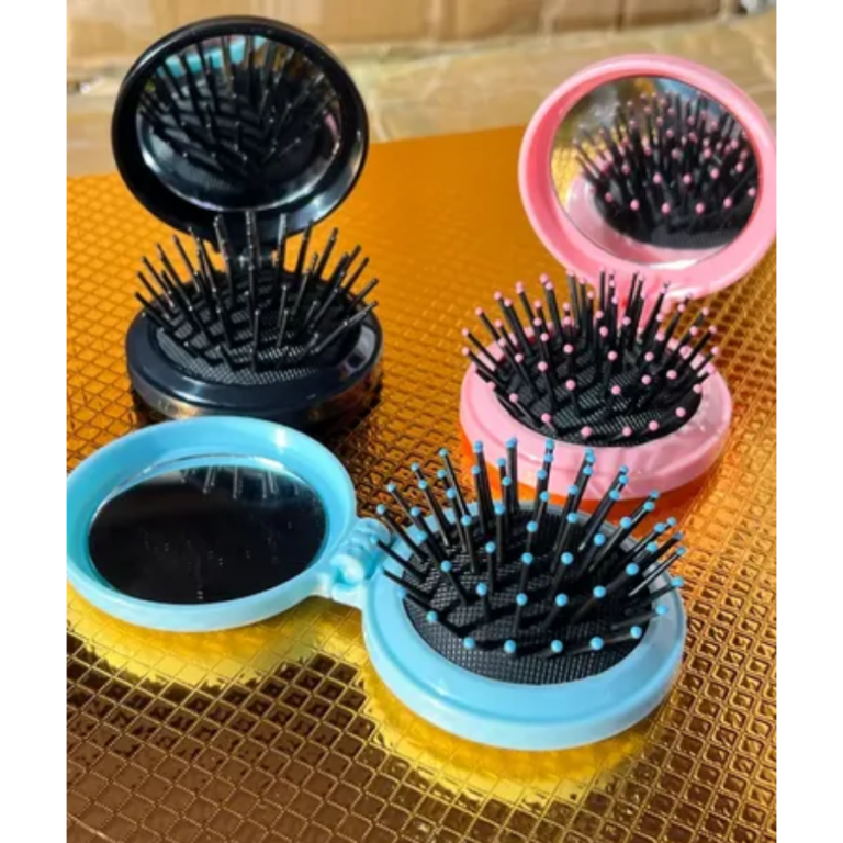 ESPELHO DE BOLSA COM MINI ESCOVA DE CABELO