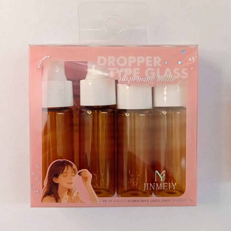 KIT COM 4 FRASCOS DE VIDRO CONTA GOTA 5ML