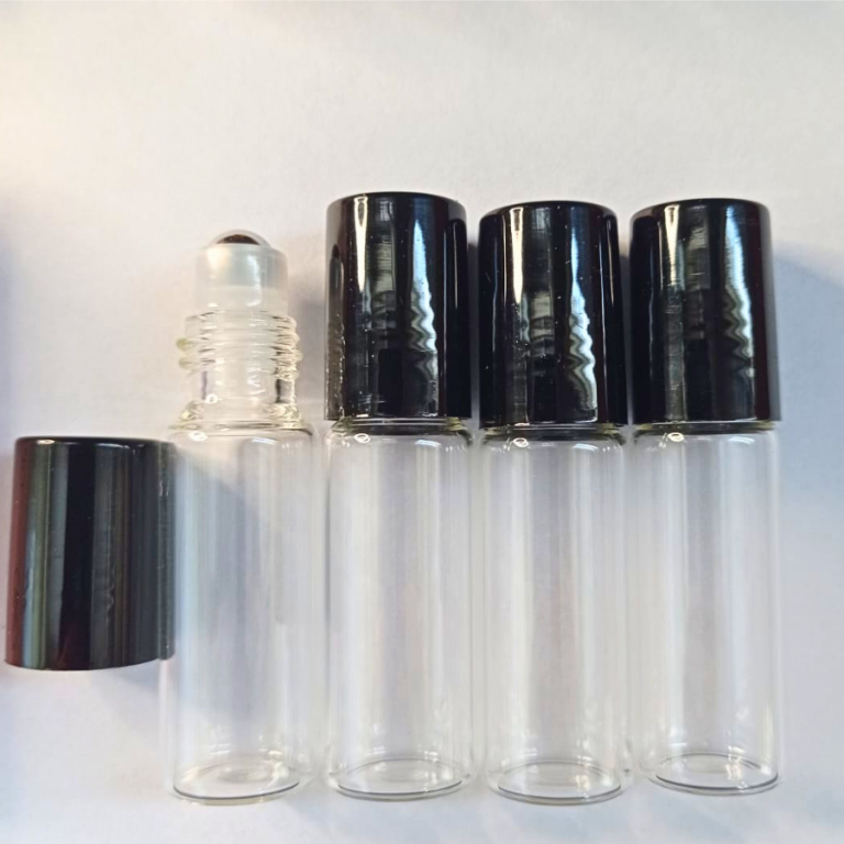 KIT COM 4 FRASCOS DE VIDRO ROLL-ON 5 ML