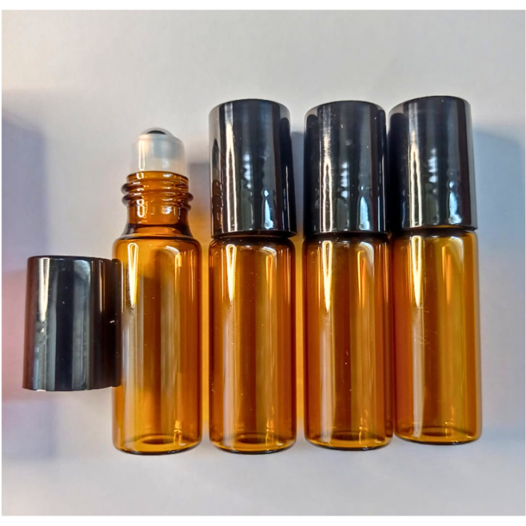 KIT COM 4 FRASCOS DE VIDRO ROLL-ON 5 ML