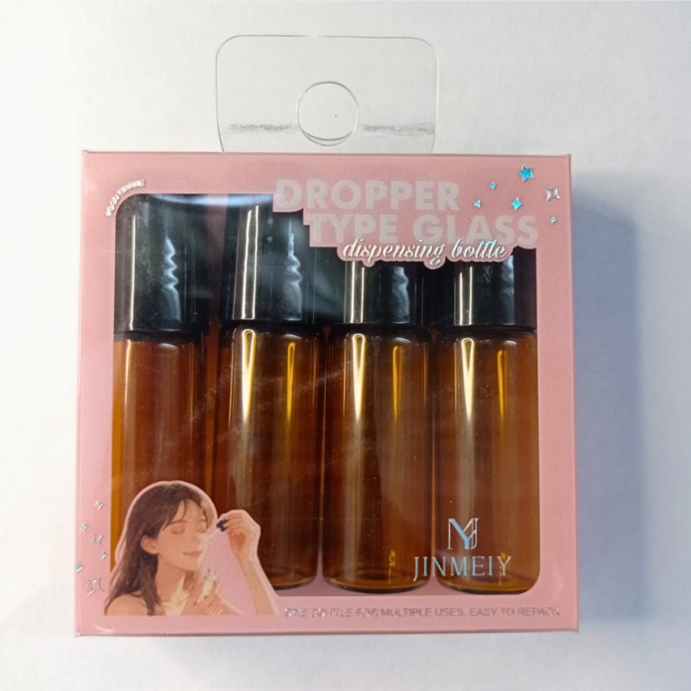 KIT COM 4 FRASCOS DE VIDRO ROLL-ON 5 ML