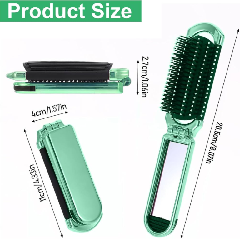 ESPELHO DE BOLSA COM MINI ESCOVA DE CABELO RETANGULAR