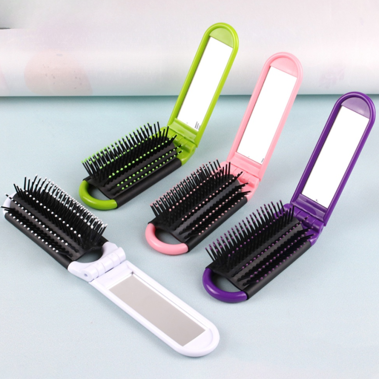 ESPELHO DE BOLSA COM MINI ESCOVA DE CABELO RETANGULAR