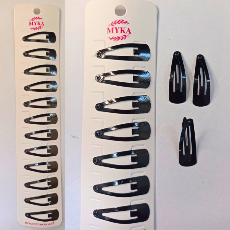 CARTELA TIC TAC COM 12 UN METAL PRETO 3 CM